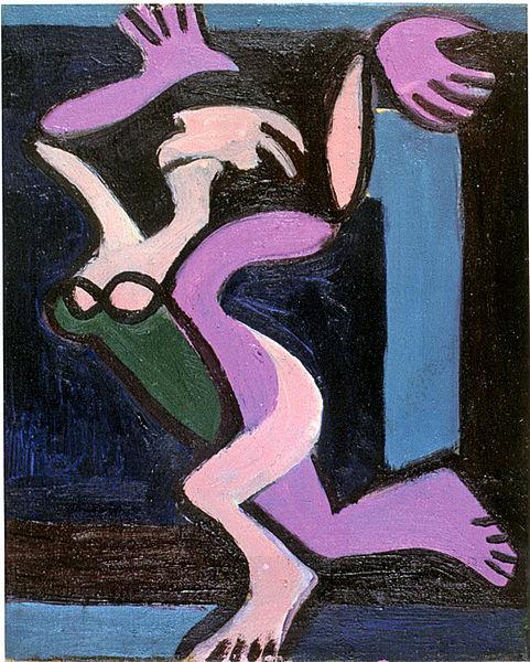 Ernst Ludwig Kirchner Dancing female nude, Gret Palucca oil painting picture